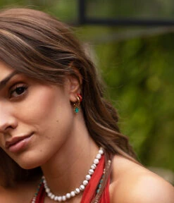 Boucles D'oreilles Riftan (Acier Doré) 8 Boucles D'oreilles Riftan (Acier Doré) -Bijoux Fantaisie boucles doreilles riftan acier dore turquoise 1 portees