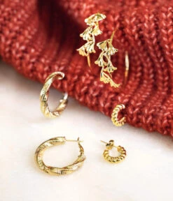 Boucles D'oreilles Thalassa (Acier Doré) -Bijoux Fantaisie boucles doreilles thalassa acier dore nature morte