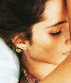 Boucles D’oreilles Théodor (Acier Doré) -Bijoux Fantaisie boucles doreilles theodor acier dore 2 portees