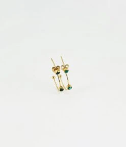 Boucles D'oreilles Tiradente (Acier Doré) -Bijoux Fantaisie boucles doreilles tiradente acier dore malachite