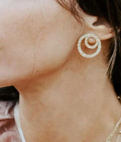 Boucles D'oreilles Vortex (Acier Doré) -Bijoux Fantaisie boucles doreilles vortex acier dore 1 portees