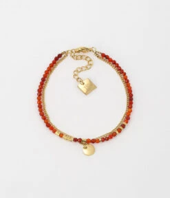 Bracelet Apache (Acier Doré) -Bijoux Fantaisie bracelet apache acier dore cornaline