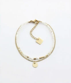 Bracelet Apache (Acier Doré) -Bijoux Fantaisie bracelet apache acier dore nacre