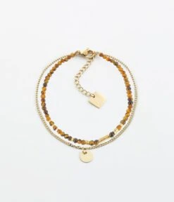 Bracelet Apache (Acier Doré) -Bijoux Fantaisie bracelet apache acier dore oeil de tigre