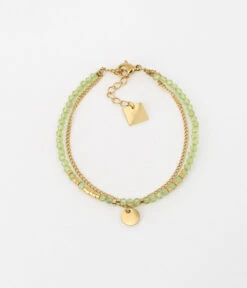 Bracelet Apache (Acier Doré) -Bijoux Fantaisie bracelet apache acier dore peridot