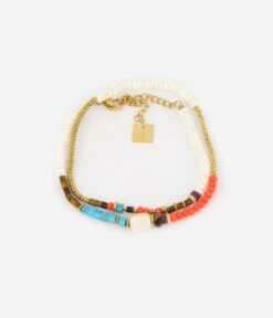 Bracelet Filipa (Acier Doré) -Bijoux Fantaisie bracelet filipa acier dore corail