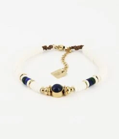 Bracelet Muccia (Acier Doré) -Bijoux Fantaisie bracelet muccia acier dore lapis lazuli