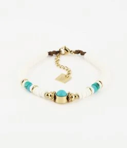 Bracelet Muccia (Acier Doré) -Bijoux Fantaisie bracelet muccia acier dore turquoise