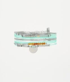 Bracelet Multishell (Acier) 9 Bracelet Multishell (Acier) -Bijoux Fantaisie bracelet multishell acier vert clair