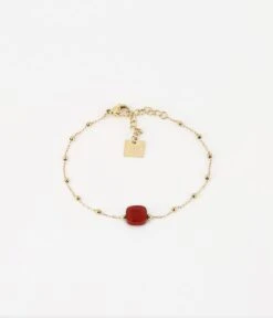 Bracelet Pablo (Acier Doré) -Bijoux Fantaisie bracelet pablo acier dore cornaline