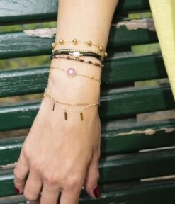 Bracelet Perla (Acier Doré) 7 Bracelet Perla (Acier Doré) -Bijoux Fantaisie bracelet perla acier dore porte 1