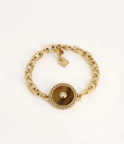 Bracelet Roman (Acier Doré) -Bijoux Fantaisie bracelet roman acier dore oeil de tigre