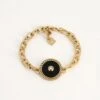 Bracelet Roman (Acier Doré) -Bijoux Fantaisie bracelet roman acier dore onyx noir