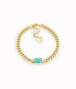 Bracelet Ulysse (Acier Doré) 15 Bracelet Ulysse (Acier Doré) -Bijoux Fantaisie bracelet ulysse acier dore turquoise