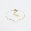 Bracelet Velasquez (Acier Doré) -Bijoux Fantaisie bracelet velasquez acier dore agate blanche