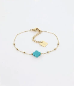 Bracelet Velasquez (Acier Doré) -Bijoux Fantaisie bracelet velasquez acier dore turquoise