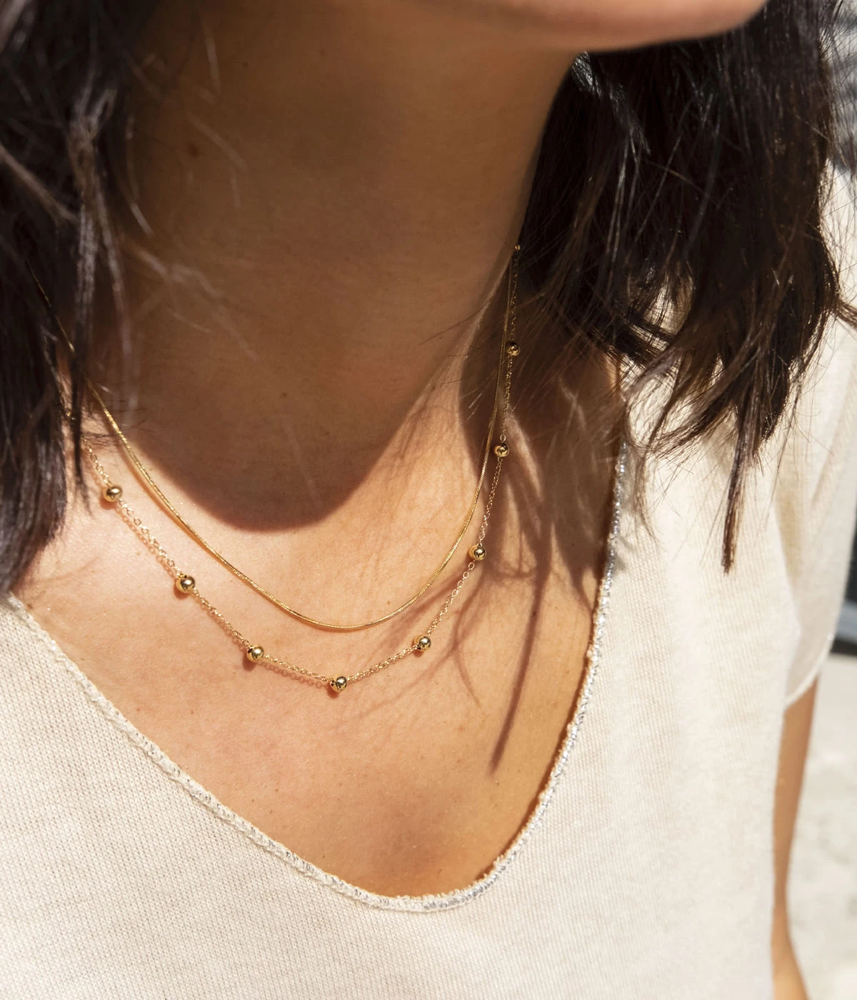 Collier Andréa (Acier Doré) 4 Collier Andréa (Acier Doré) – Image 2