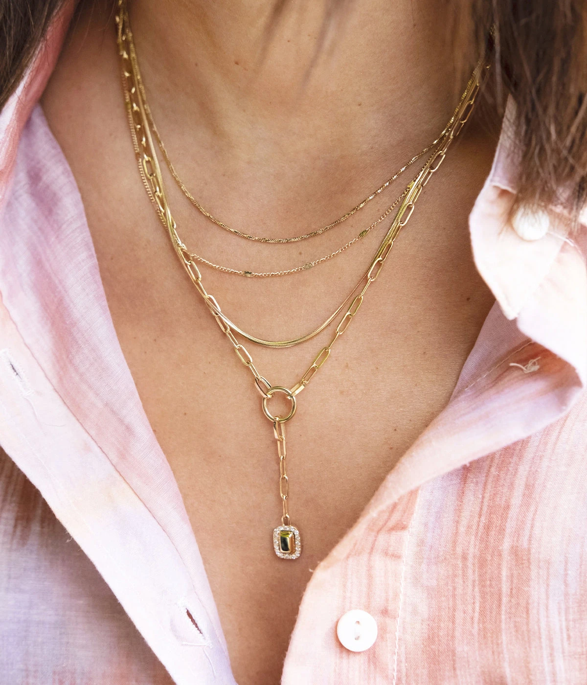 Collier Myriade (Acier Doré) 4 Collier Myriade (Acier Doré) – Image 2