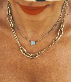 Collier Ulysse (Acier Doré) -Bijoux Fantaisie collierulysse collierlee